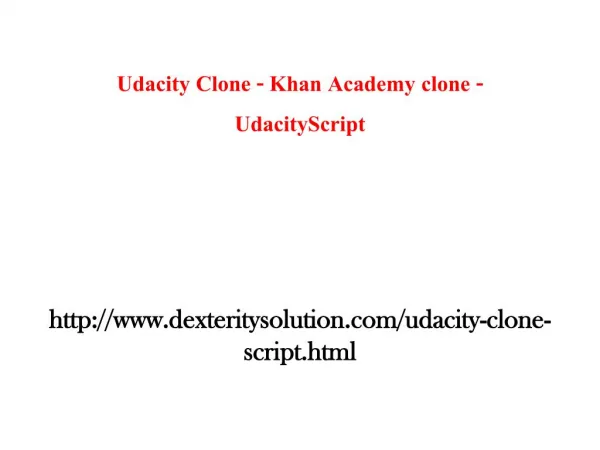 Udacity Clone - Khan Academy clone - UdacityScript