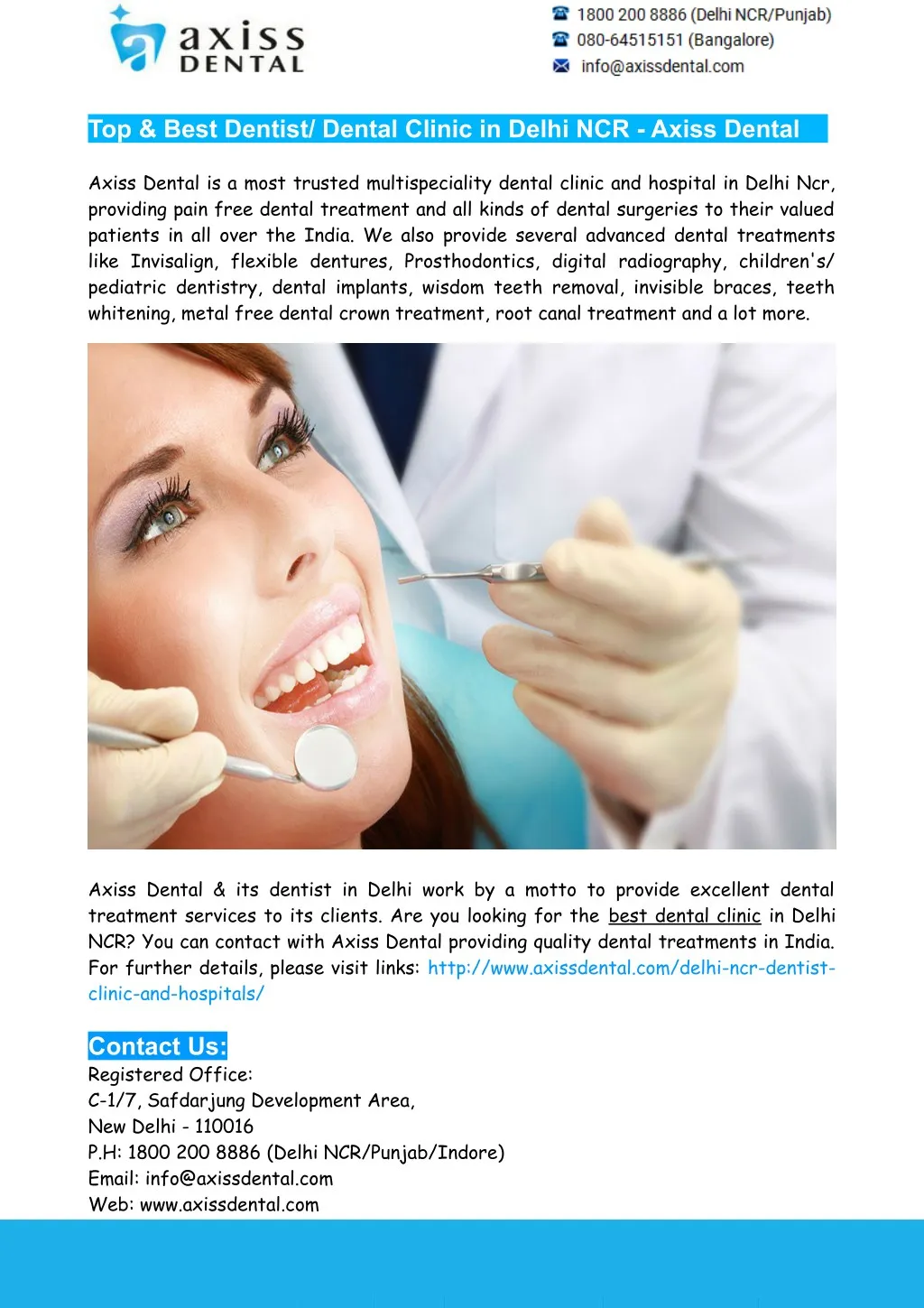 top best dentist dental clinic in delhi ncr axiss