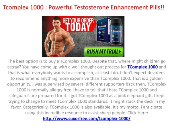 Tcomplex 1000 : Don't Buy Until you Read *Side Effects* & Free Trial!