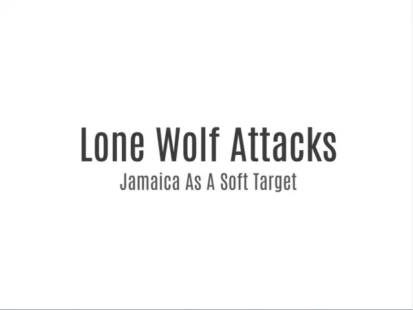 Lone Wolf Attacks