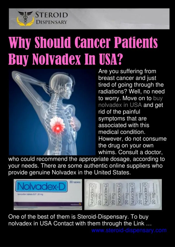 Why Should Cancer Patients Buy Nolvadex In USA?