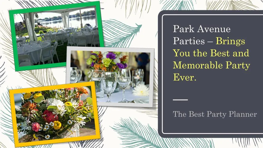 park avenue parties brings you the best and memorable party ever