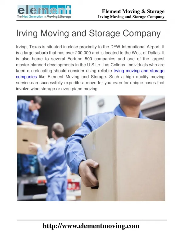 Irving Moving and Storage Company