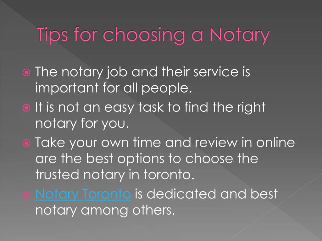 tips for choosing a notary