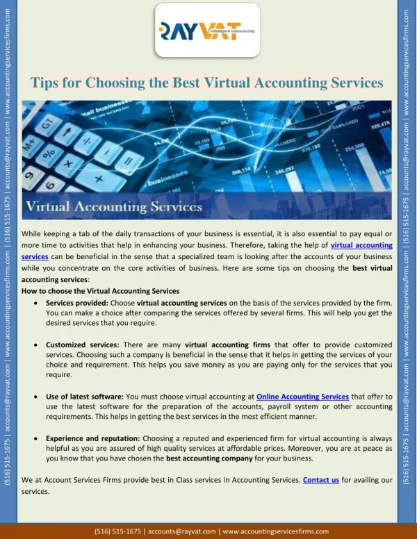 Tips for Choosing the Best Virtual Accounting Services