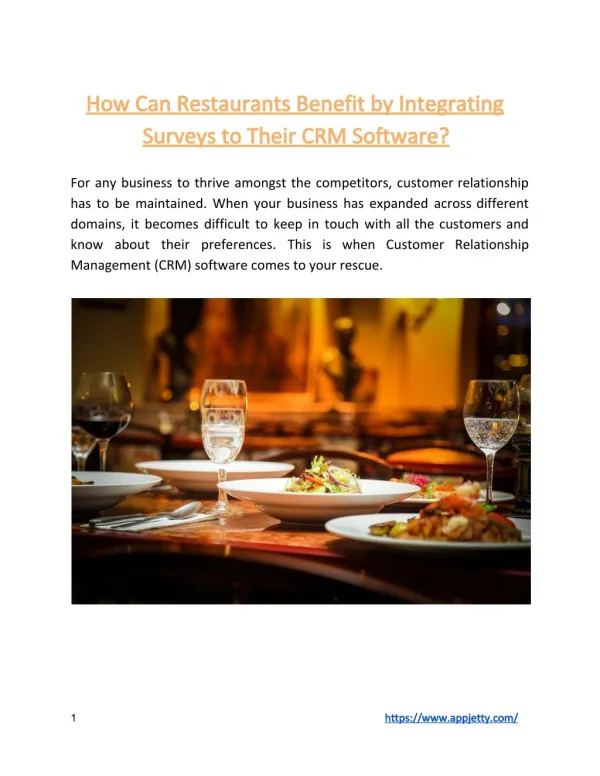 How Can Restaurants Benefit by Integrating Surveys to Their CRM Software?
