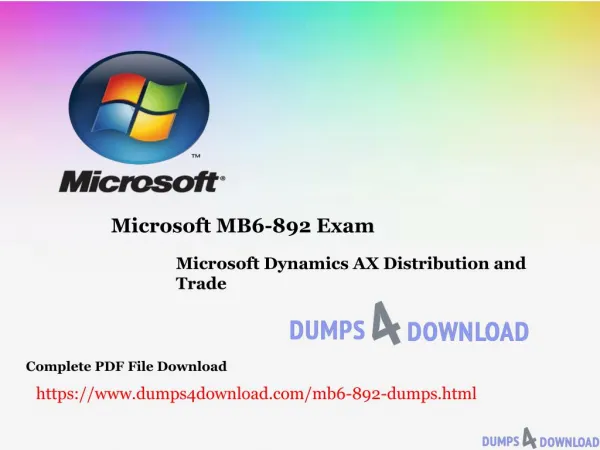 Latest Microsoft MB6-892 Dumps | MBS Dumps PDF | Dumps4download.com
