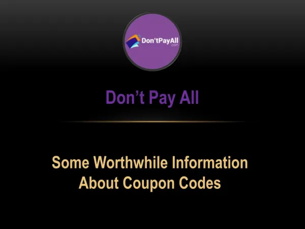 Some worthwhile information about coupon codes