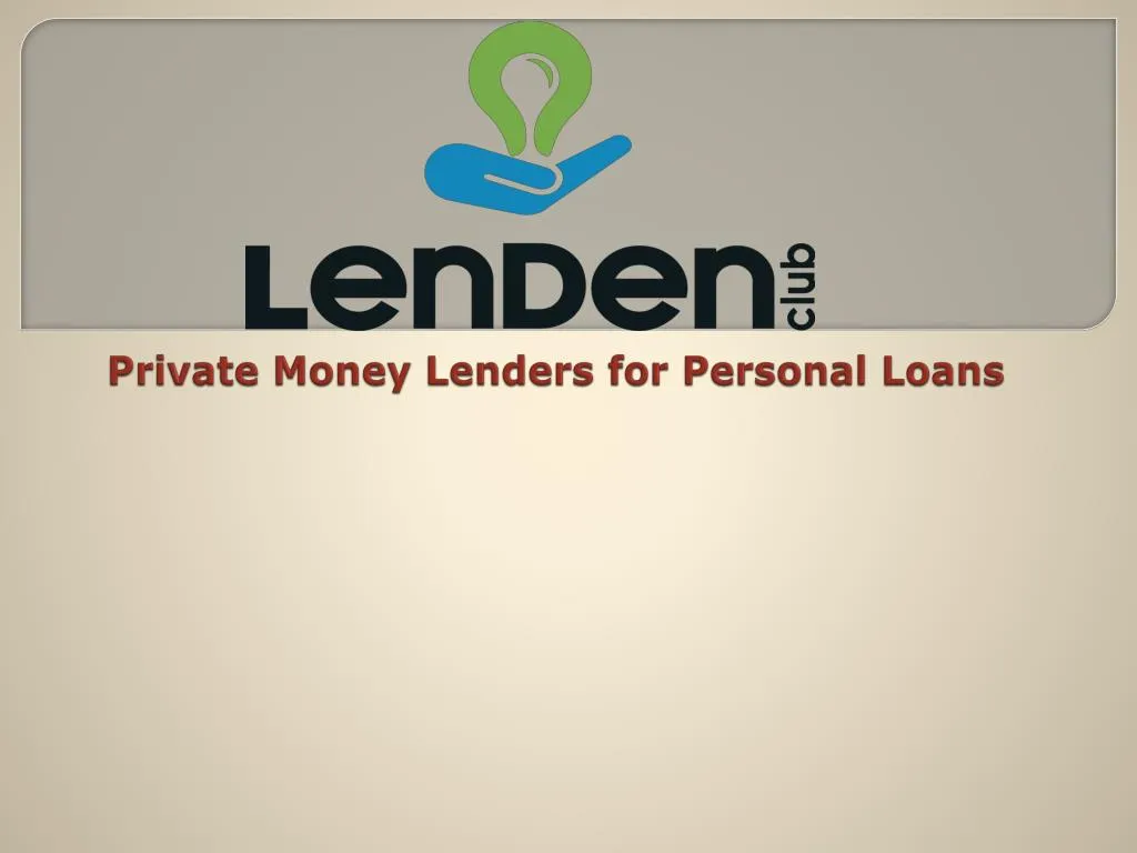 private money lenders for personal loans