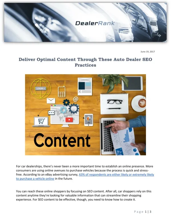 Deliver Optimal Content Through These Auto Dealer SEO Practices