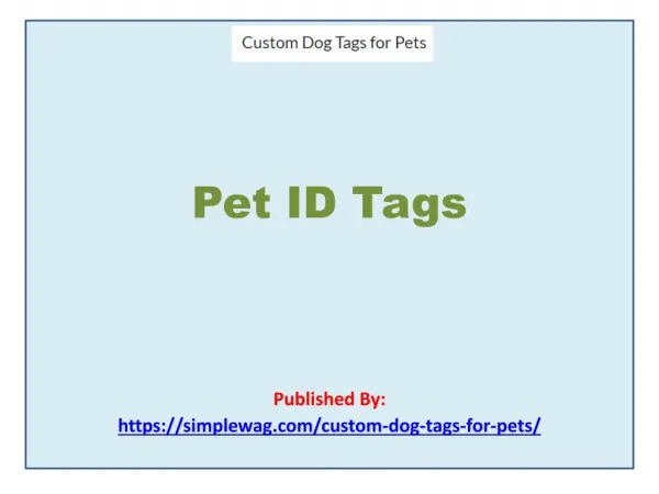 Pet ID Tags