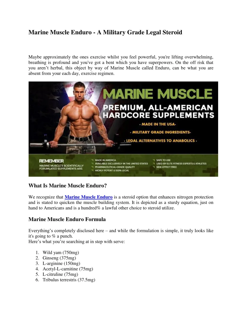 marine muscle enduro a military grade legal