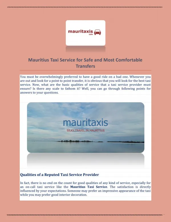 Mauritius taxi service, taxi mauritius airport - mauritaxis.com