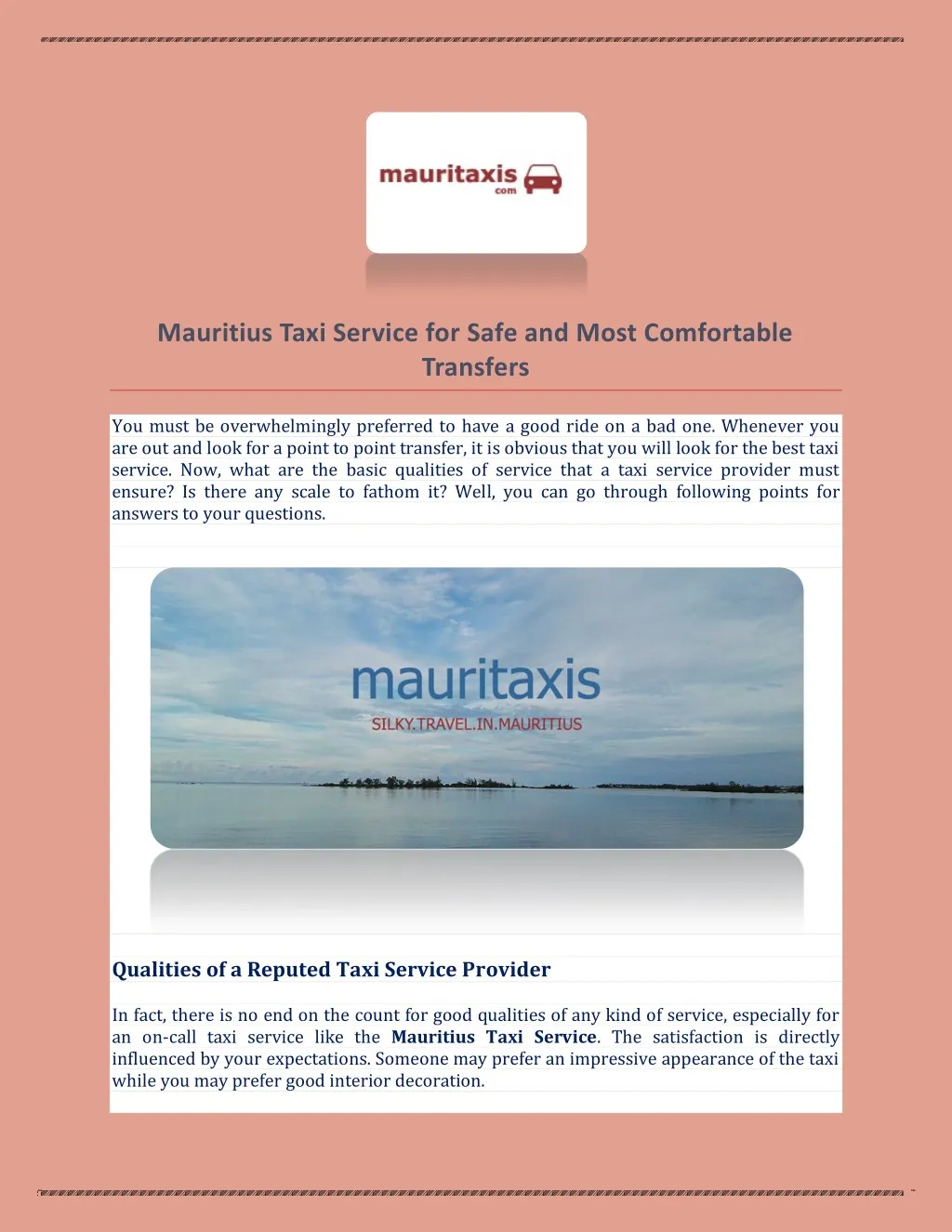 mauritius taxi service for safe and most