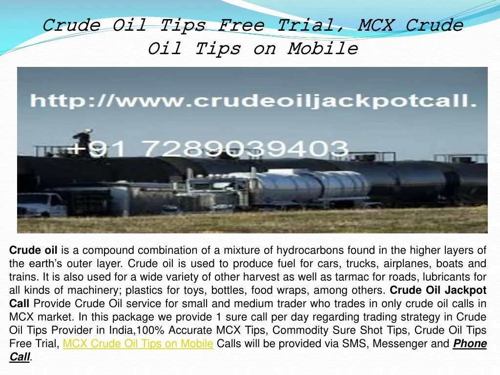 crude oil tips free trial mcx crude oil tips