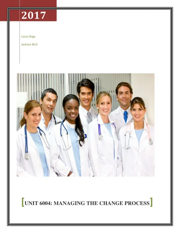 UNIT 6004: MANAGING THE CHANGE PROCESS