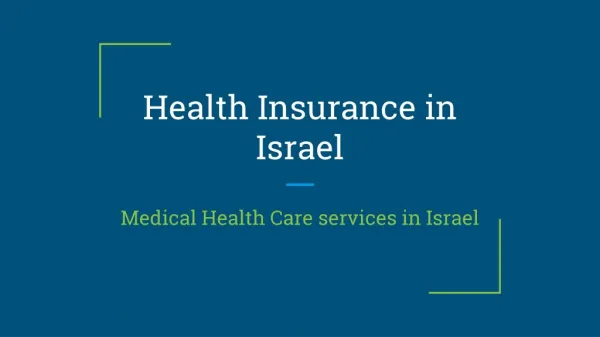 Health Insurance in Israel, Medical Healthcare services for Non-residents