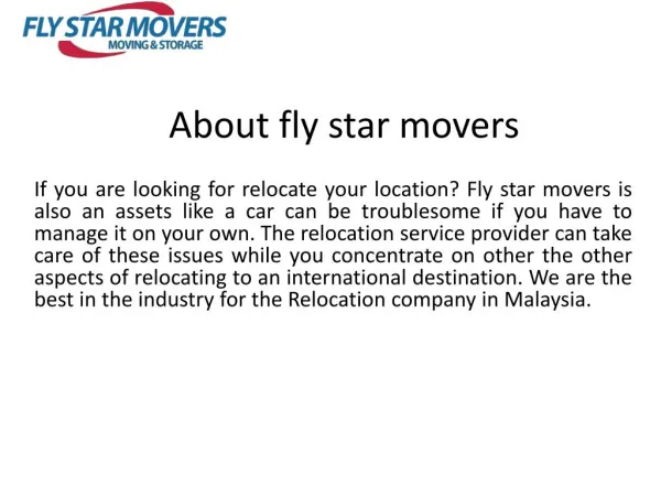 Best moving companies Malaysia | fly star movers