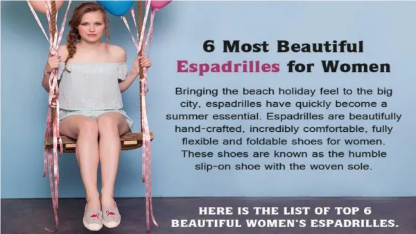 6 Most Beautiful Women's Espadrilles Shoes