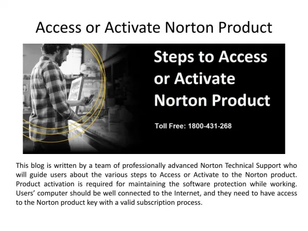 (1800) (431) (268) Access or Activate Norton Product