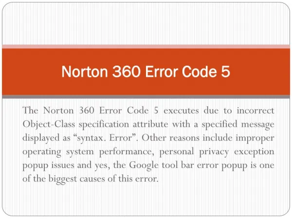 (1800) (431) (268) Norton 360 Error Code 5