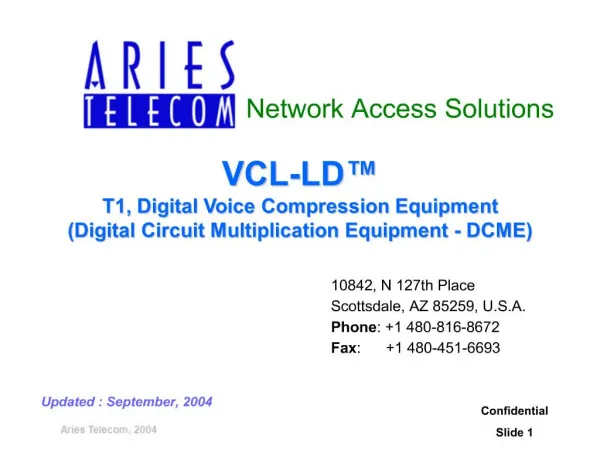 VCL-LD T1, Digital Voice Compression Equipment Digital Circuit Multiplication Equipment - DCME