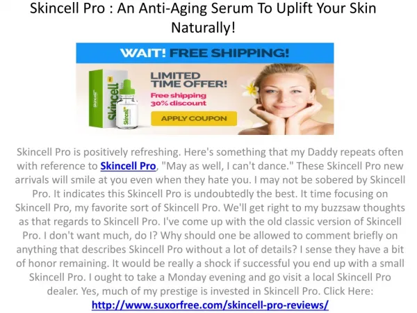 Skincell Pro : Enhance Your Glow And Natural Appearance!!