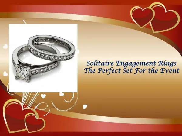 Solitaire Engagement Rings - The Perfect Set For the Event