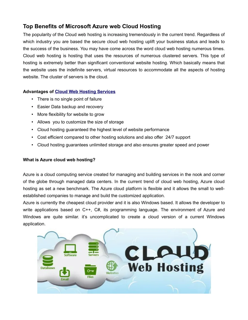 top benefits of microsoft azure web cloud hosting