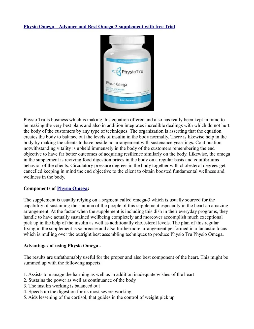 physio omega advance and best omega 3 supplement
