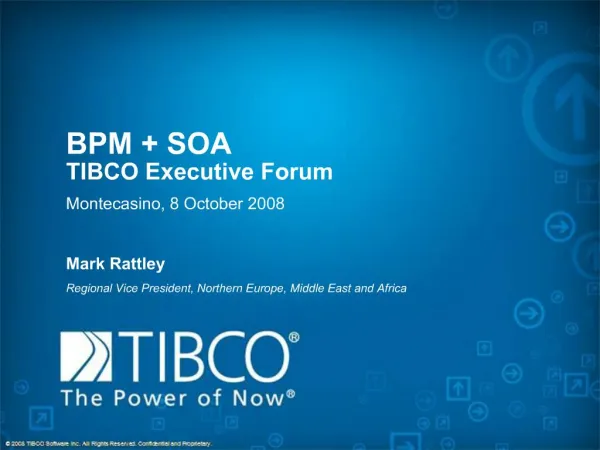 BPM SOA TIBCO Executive Forum