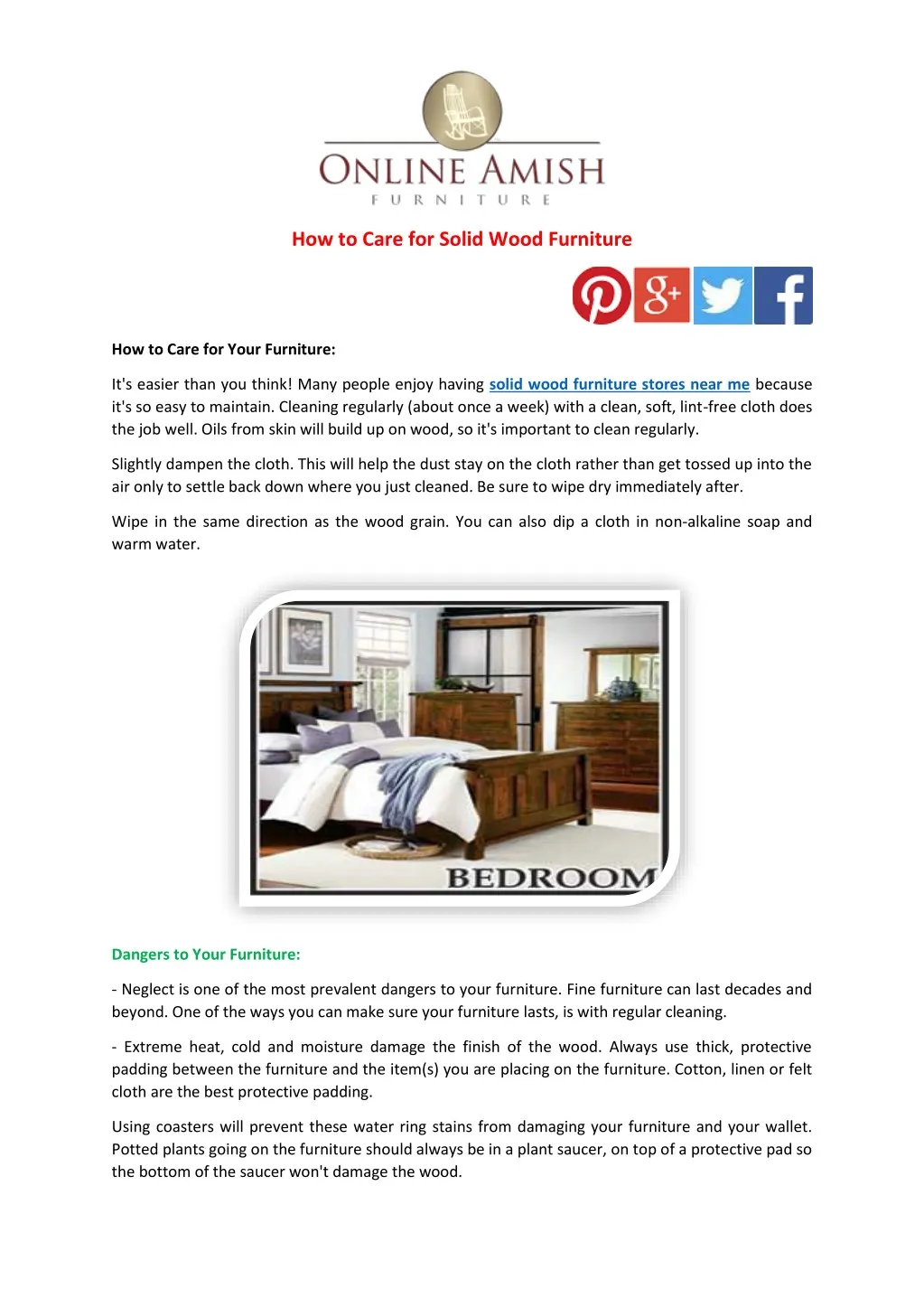 how to care for solid wood furniture