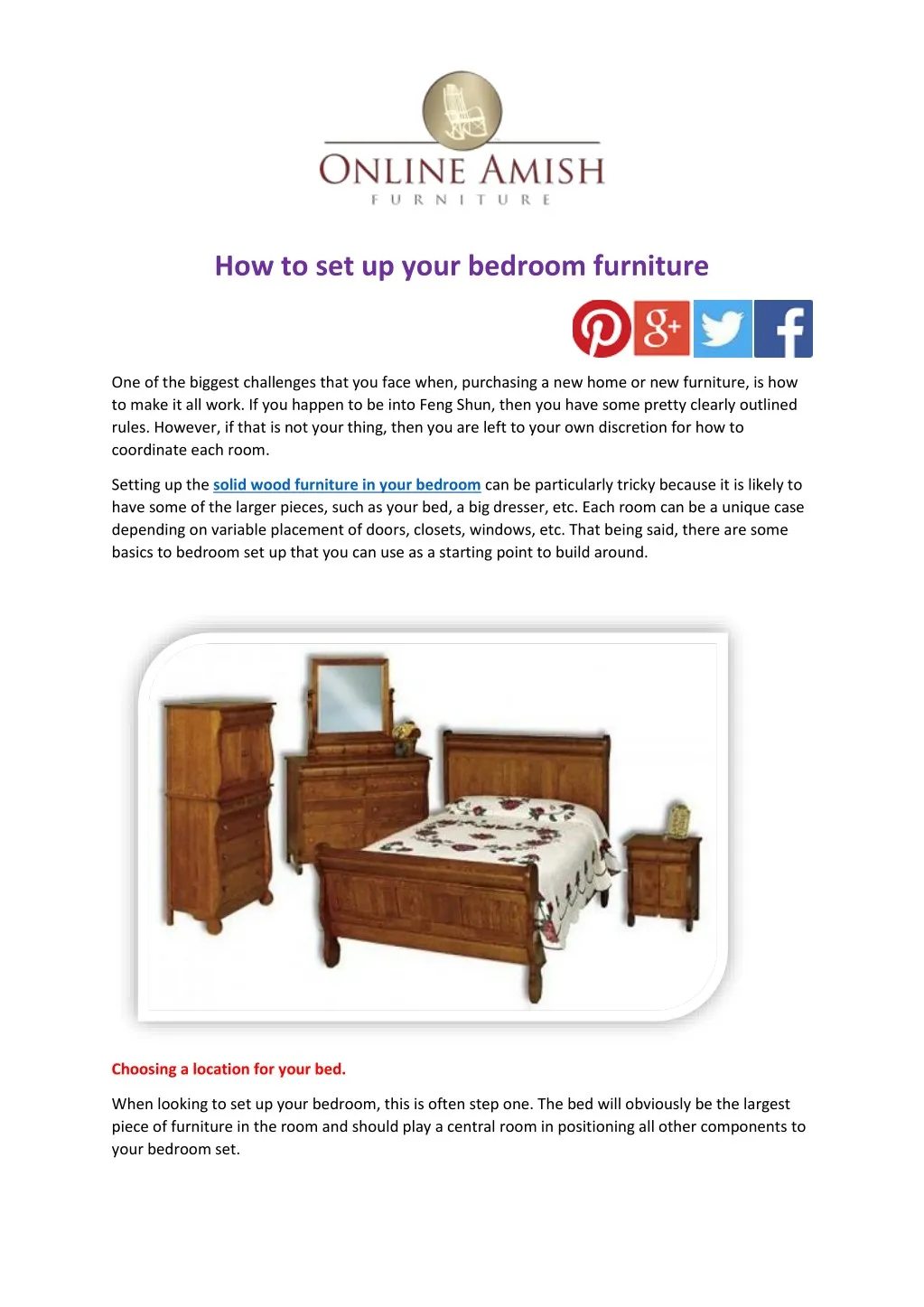 how to set up your bedroom furniture