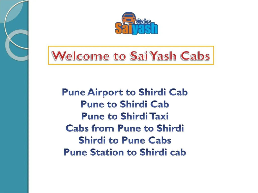 welcome to sai yash cabs