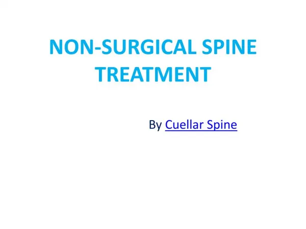NON-SURGICAL SPINE TREATMENT
