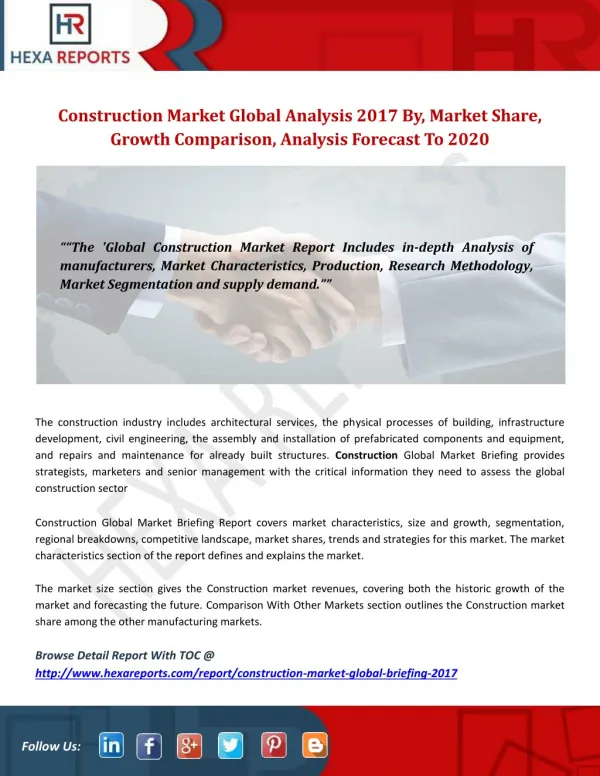 Construction market global analysis 2017 by,market share, growth comparison,analysis forecast to 2020