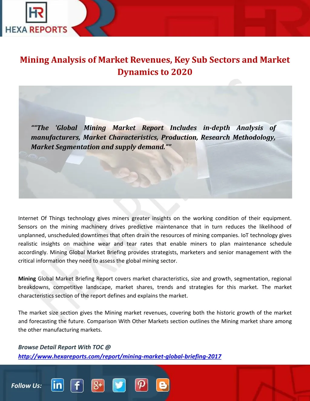 mining analysis of market revenues