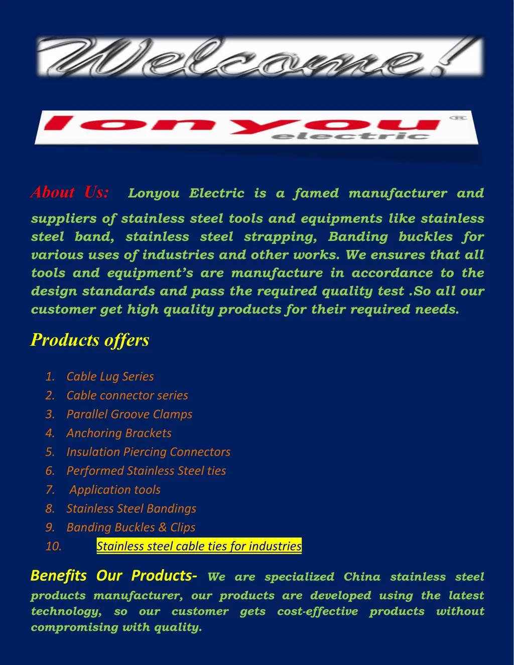 about us lonyou electric is a famed manufacturer