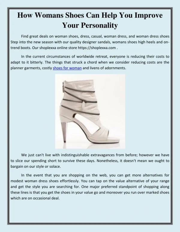 How Womans Shoes Can Help You Improve Your Personality