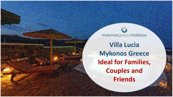 Villa Lucia - Vacation Villa In Mykonos Greece