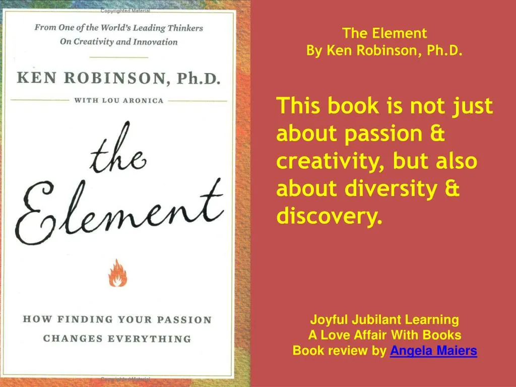 the element by ken robinson ph d this book