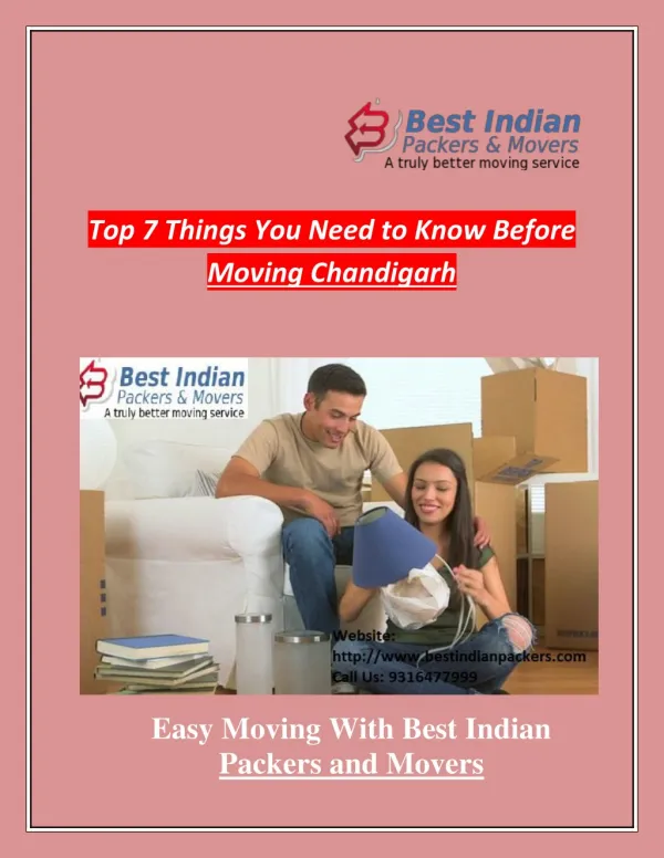 Top 7 Things You Need to Know Before Moving Chandigarh