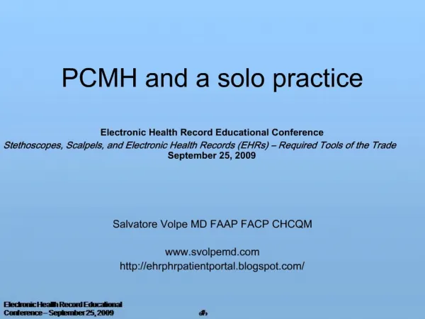 PCMH and a solo practice