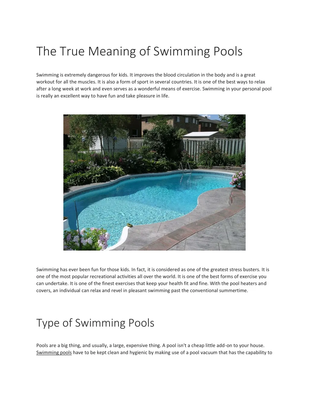 the true meaning of swimming pools