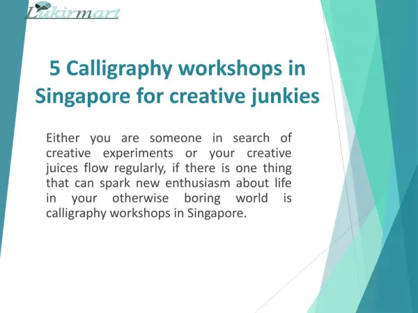 5 Calligraphy workshops in Singapore for creative junkies