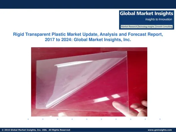 Rigid Transparent Plastic Market Applications, Segmentations & Forecast from 2017 to 2024