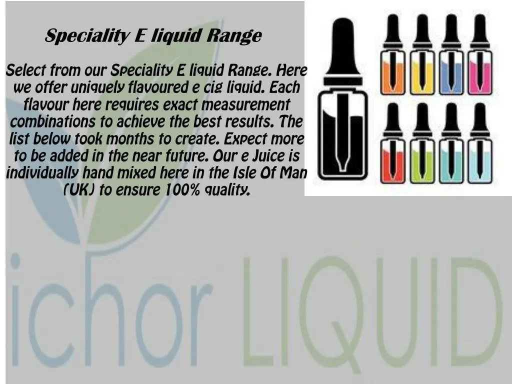 speciality e liquid range