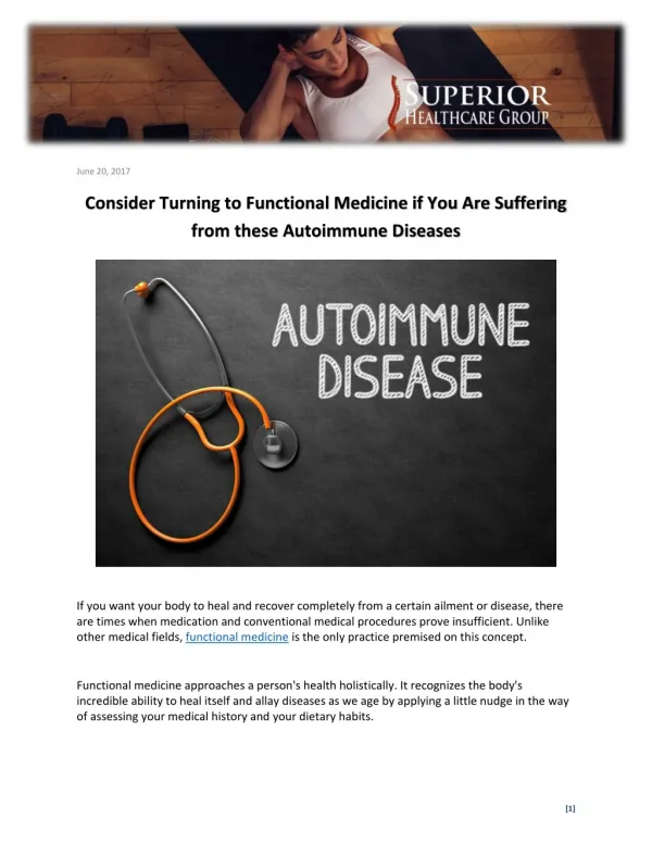 Consider Turning to Functional Medicine if You Are Suffering from these Autoimmune Diseases