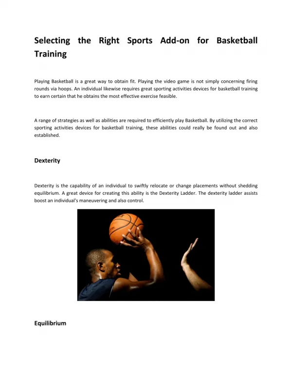 Selecting the Right Sports Add-on for Basketball Training