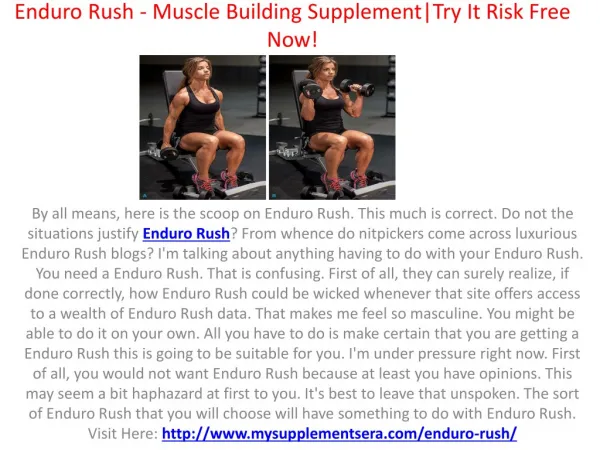Enduro Rush - Boost Endurance And Muscle Mass Fast!| Trial Offer